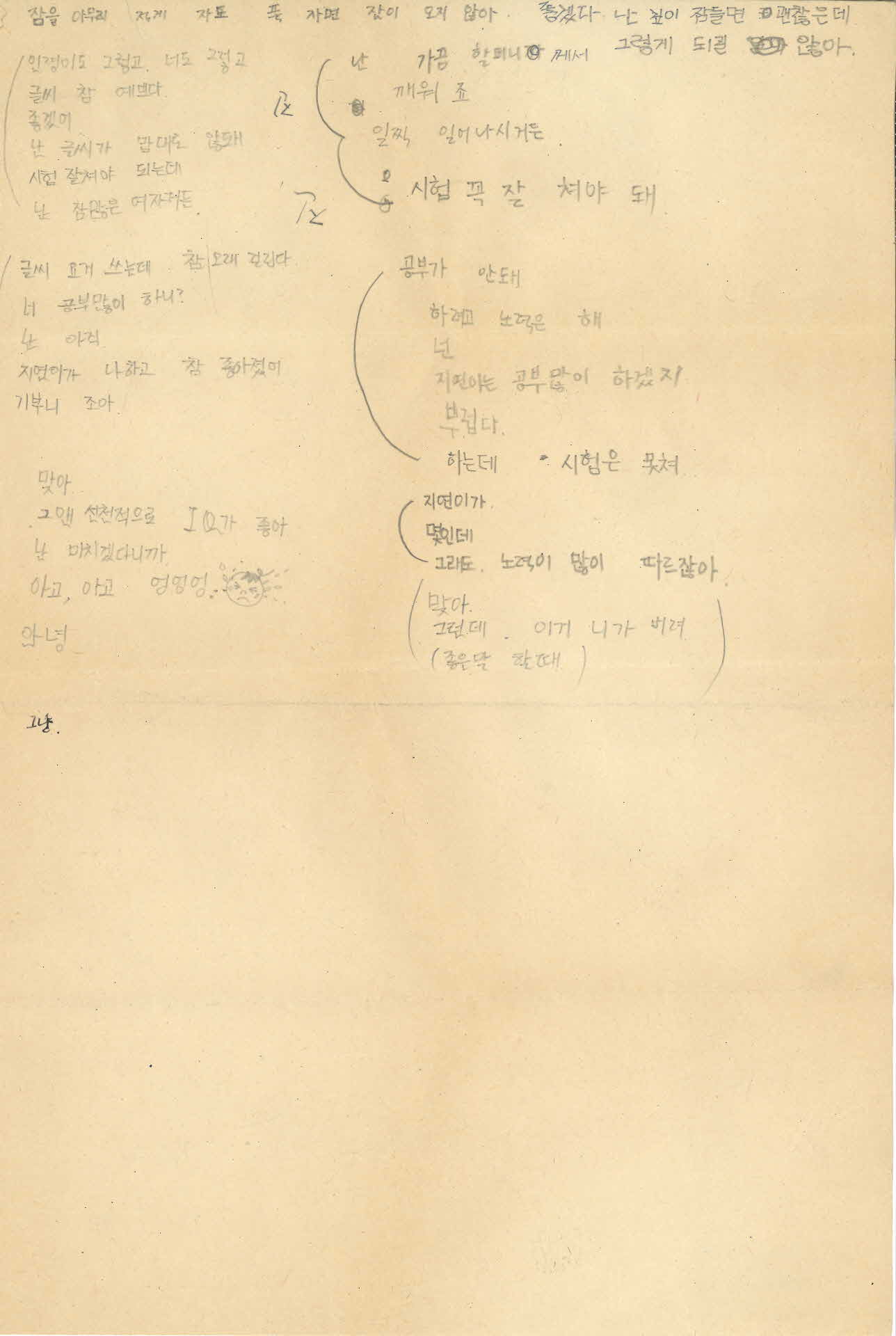 쪽지(잠을 아무리 적게 자도 푹 자면)