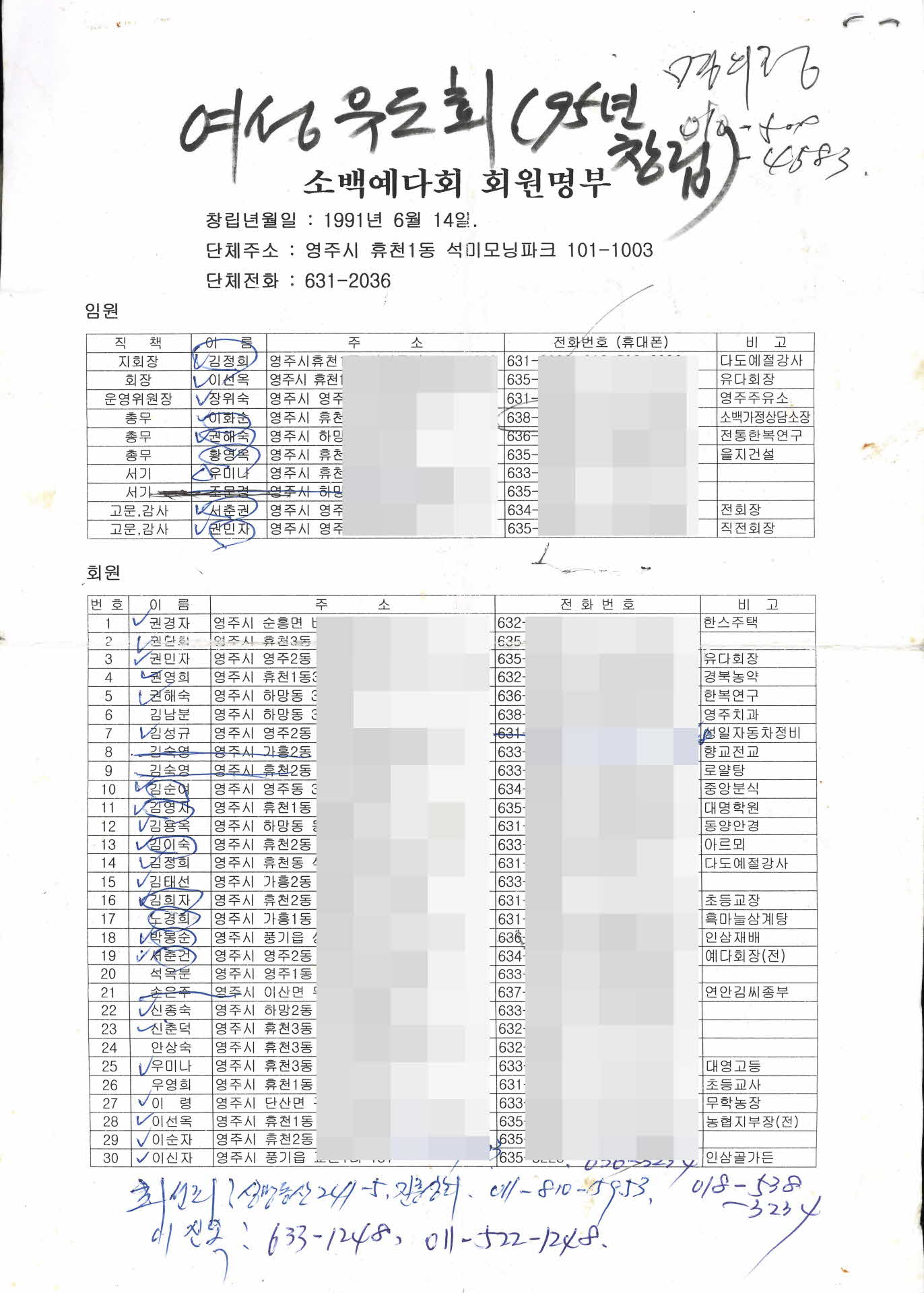소백예다회 회원명부