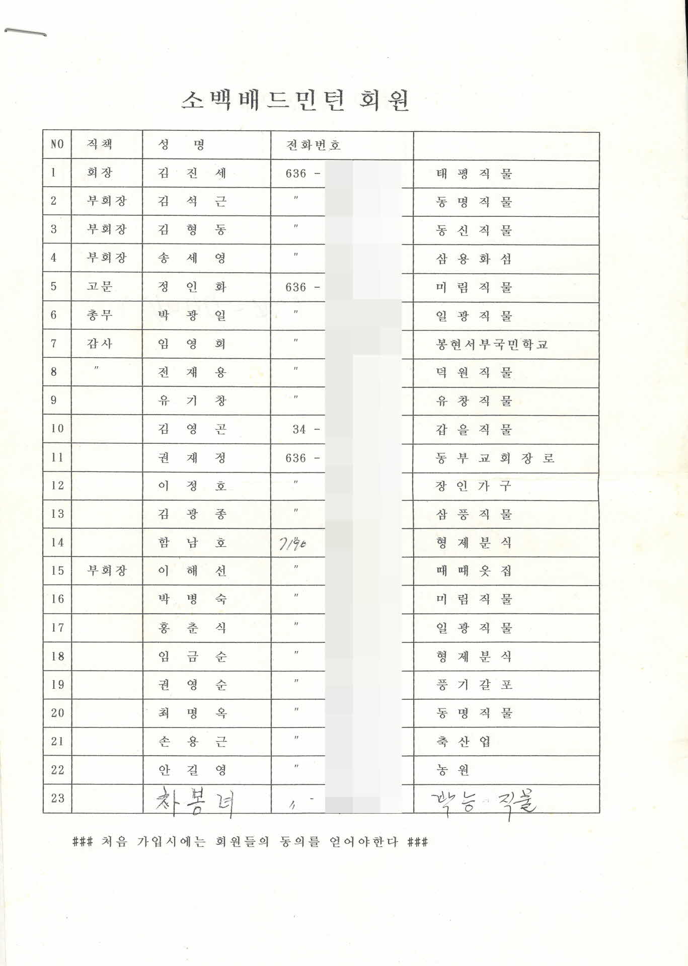 소백배드민턴회원