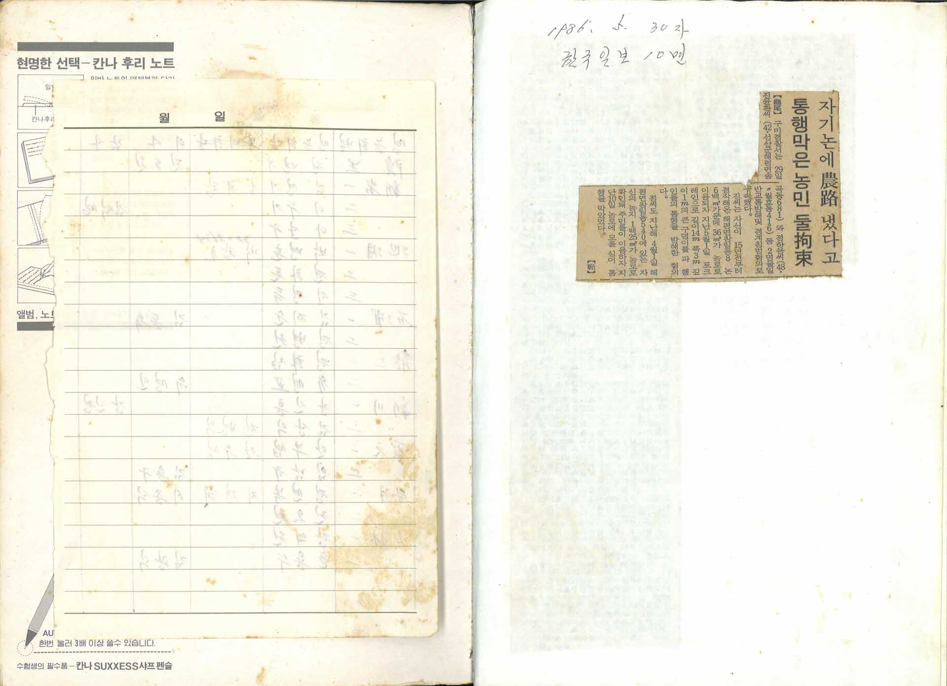 신문스크랩(1986년~2002년)