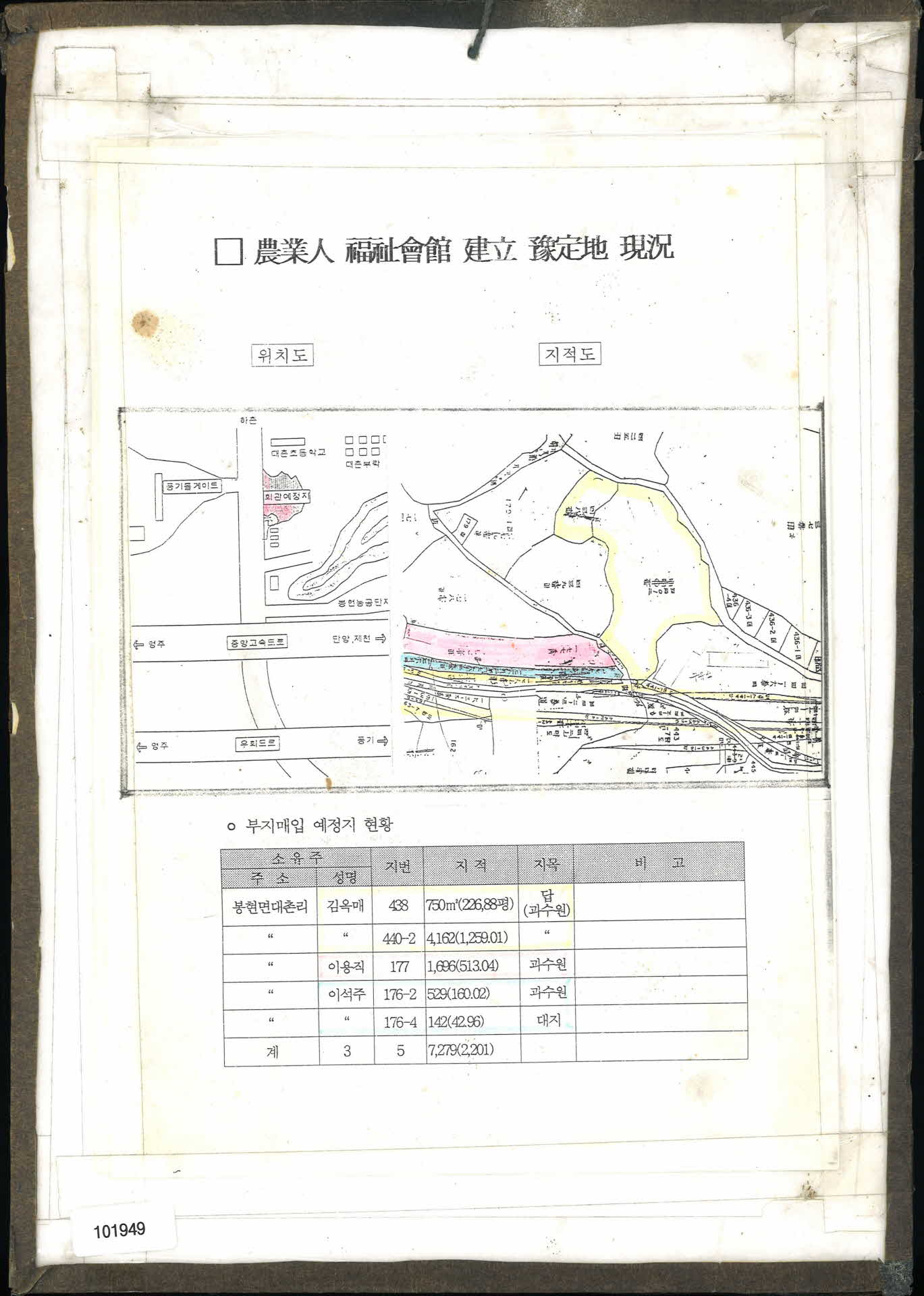 농업인 복지회관 건립 예정지 현황