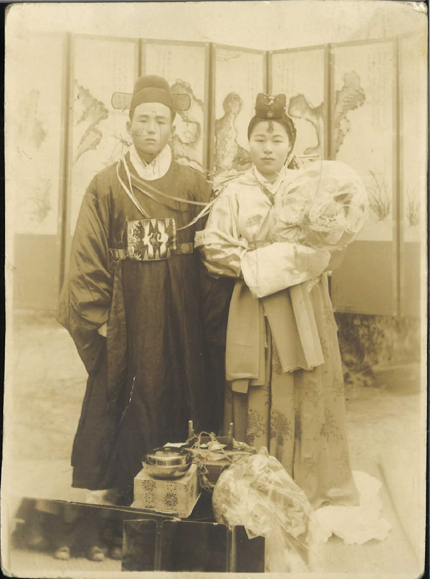 전통혼례,한복입은 신랑신부