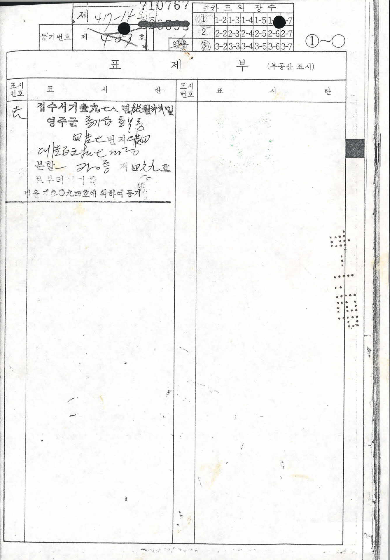 표제부(부동산의 표시)