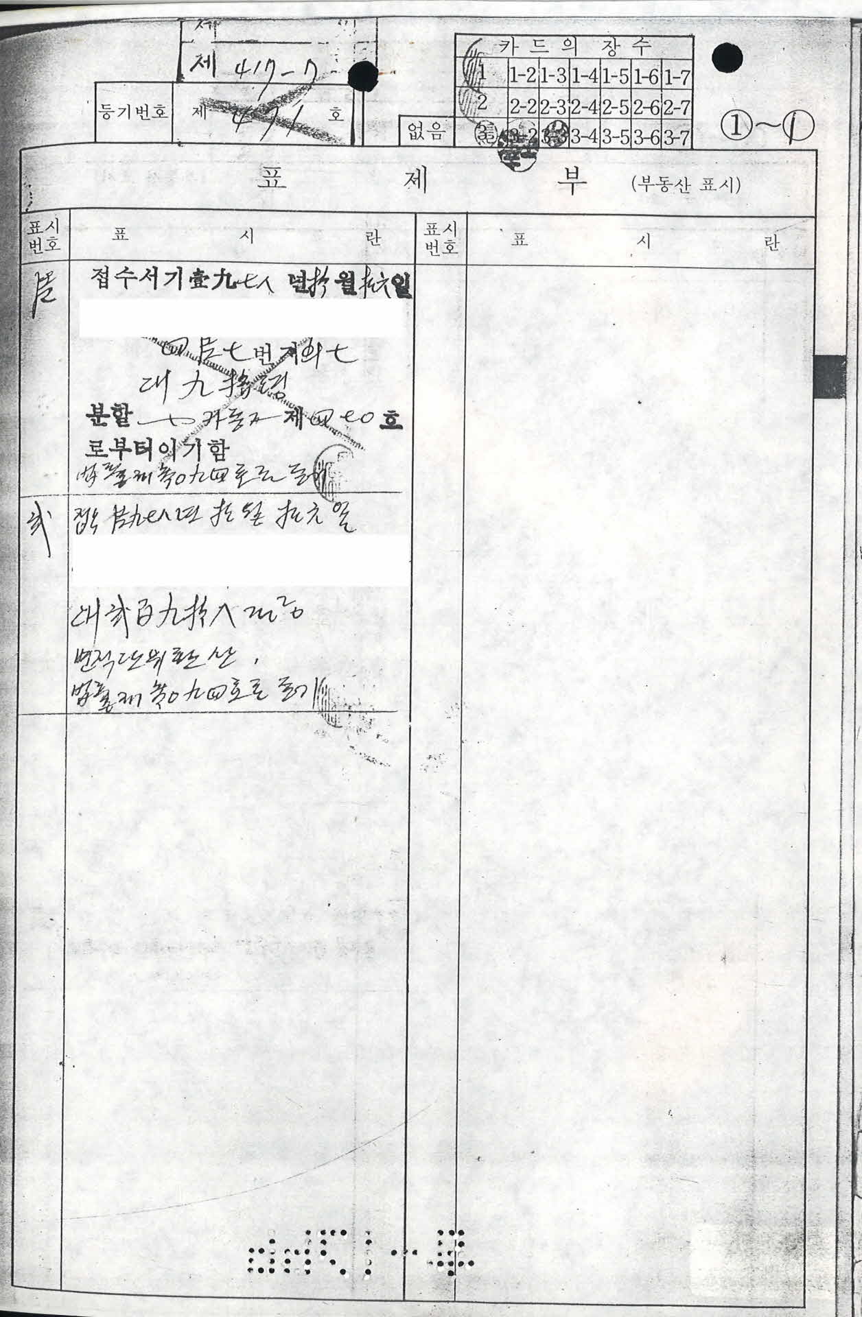 표제부(부동산의 표시)