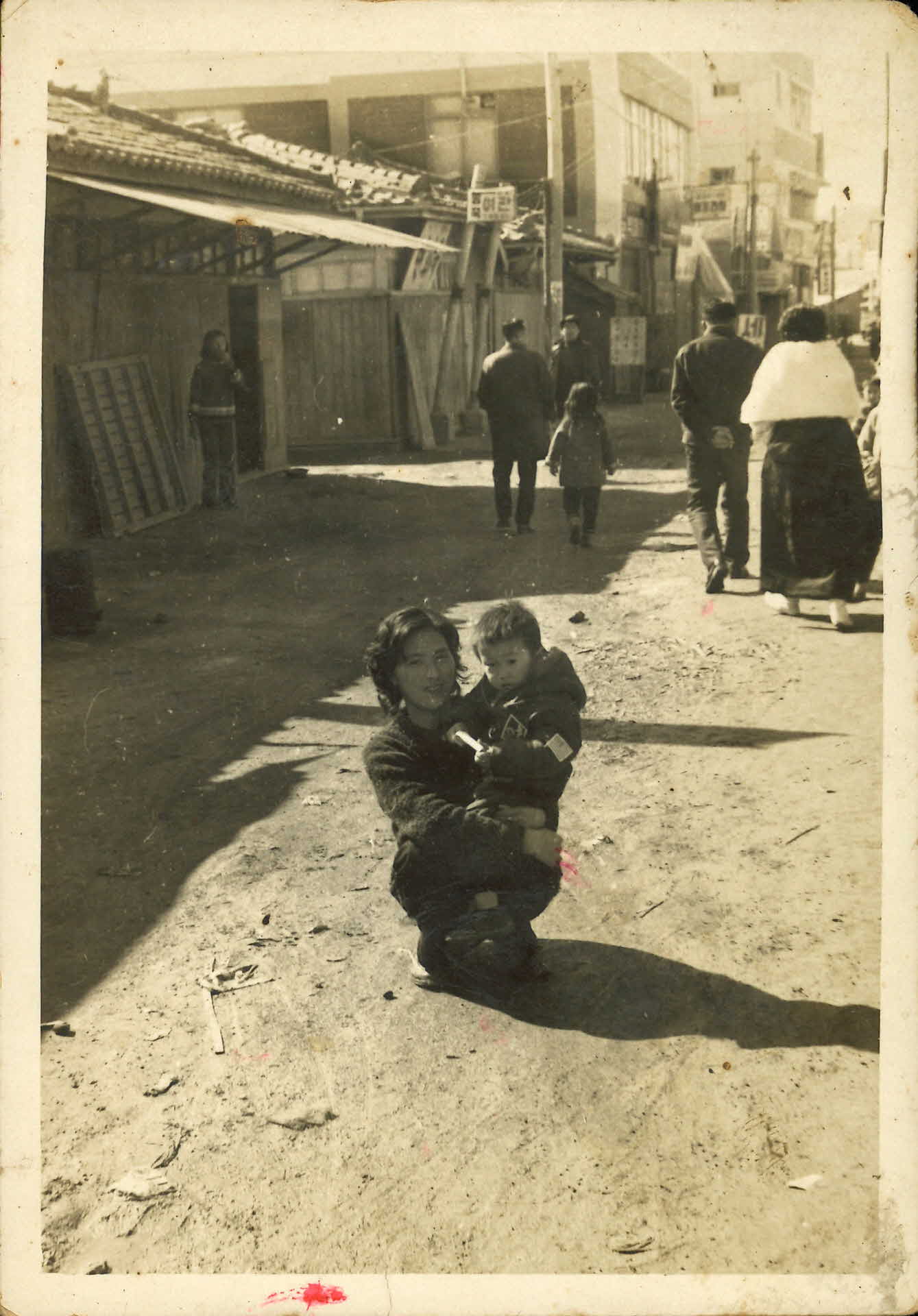 상가시장 골목 배경 기념사진