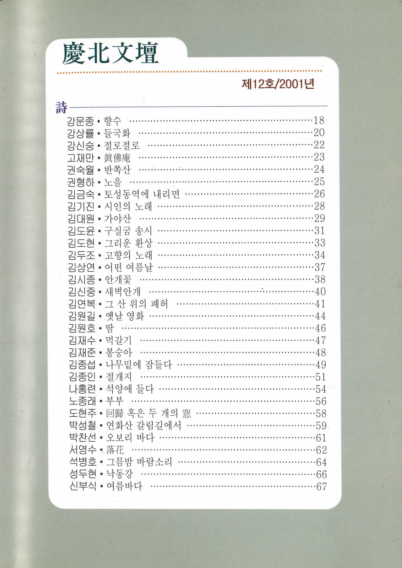 경북문단 제12호