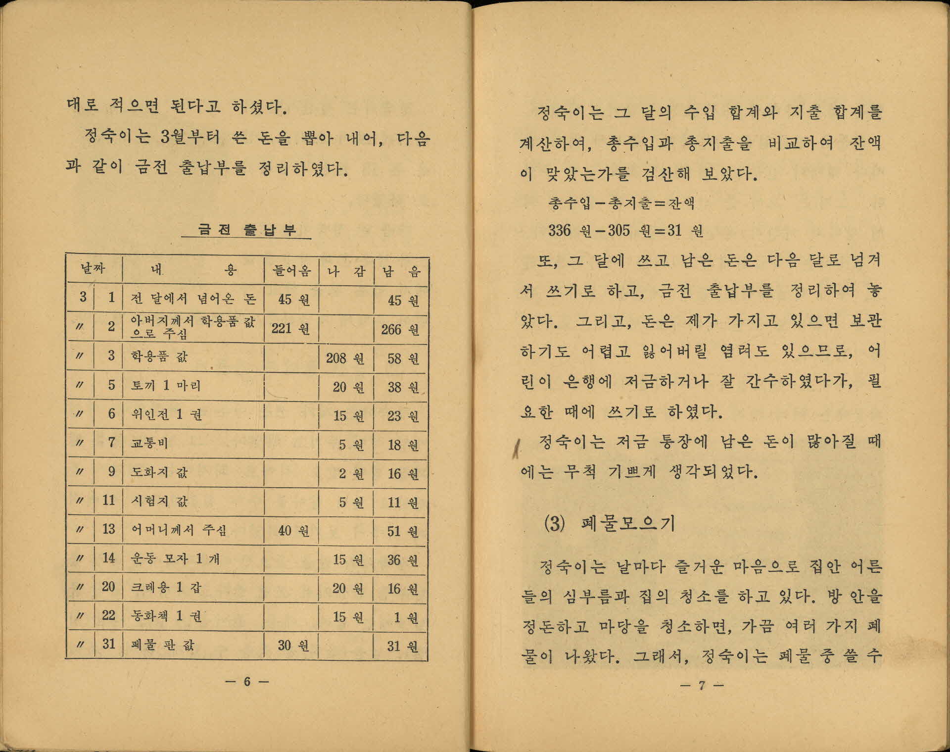 국민학교 4학년 『실과』 교과서