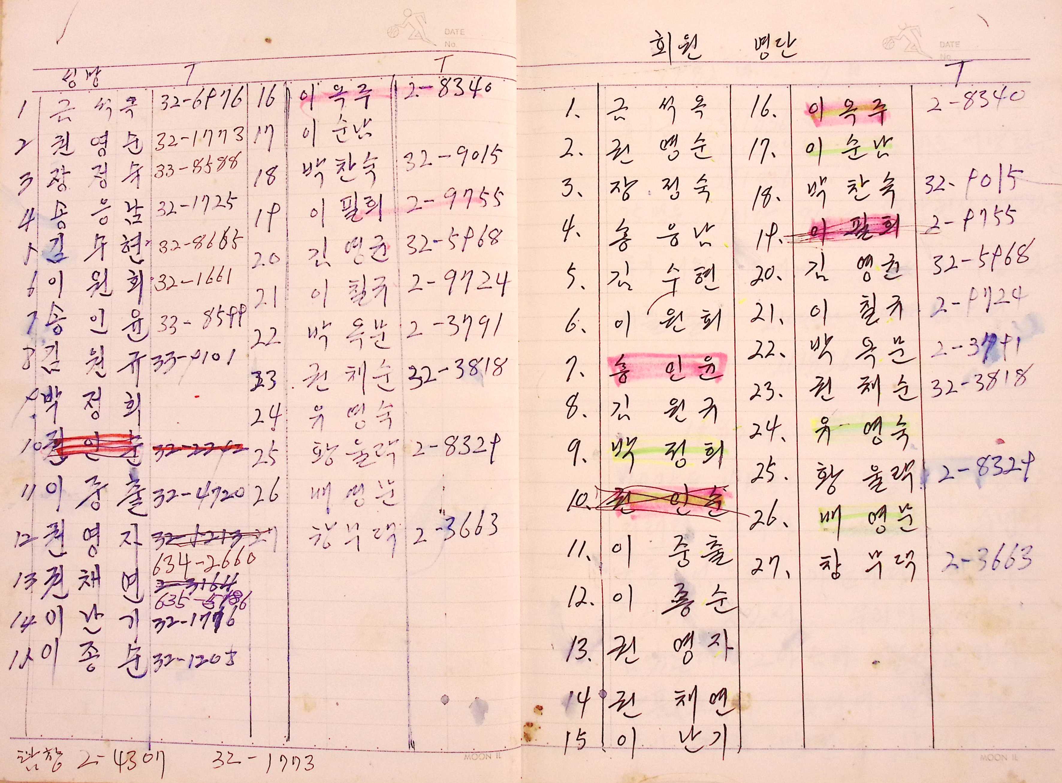새마을 어머니회 기금기록부