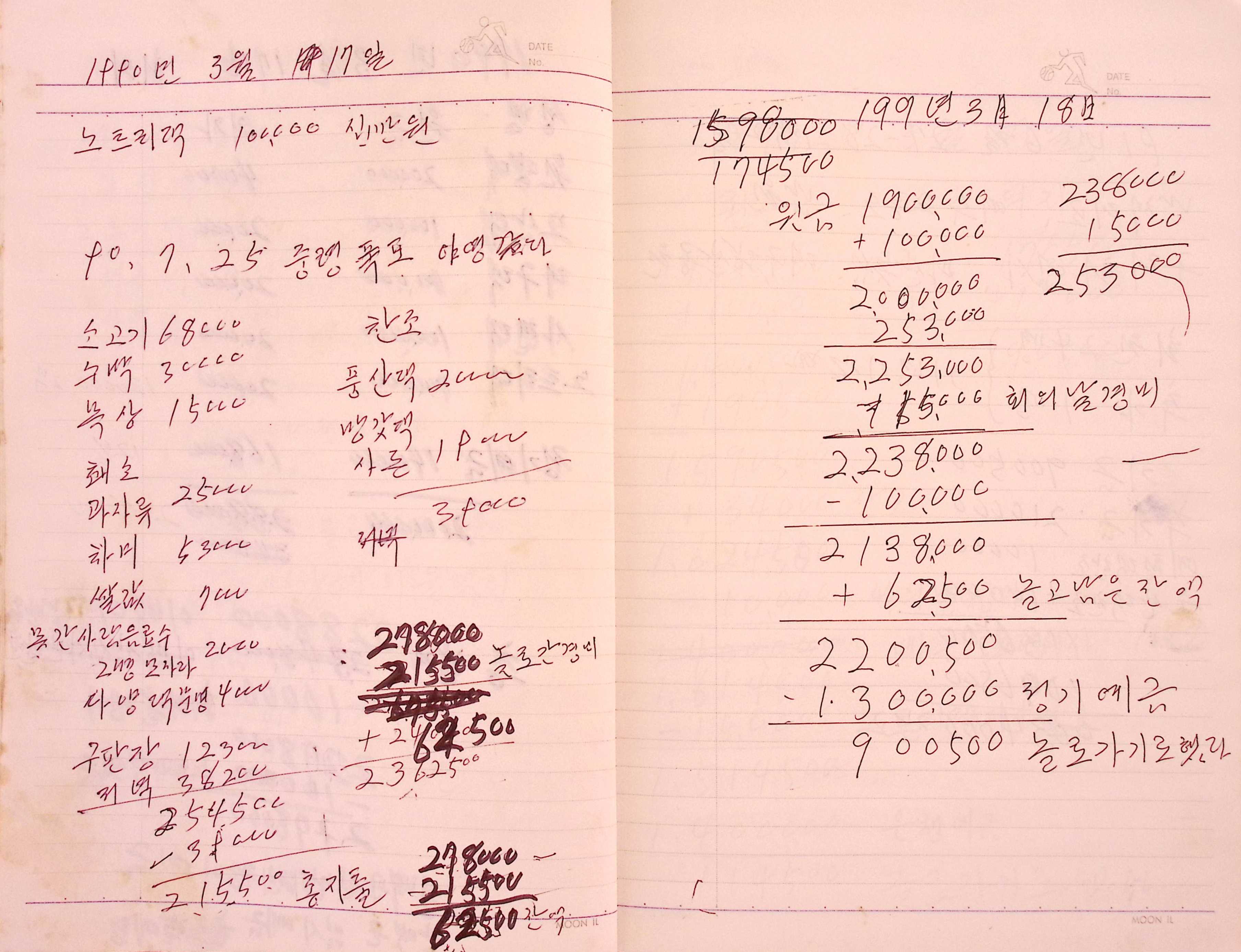 새마을 어머니회 기금기록부