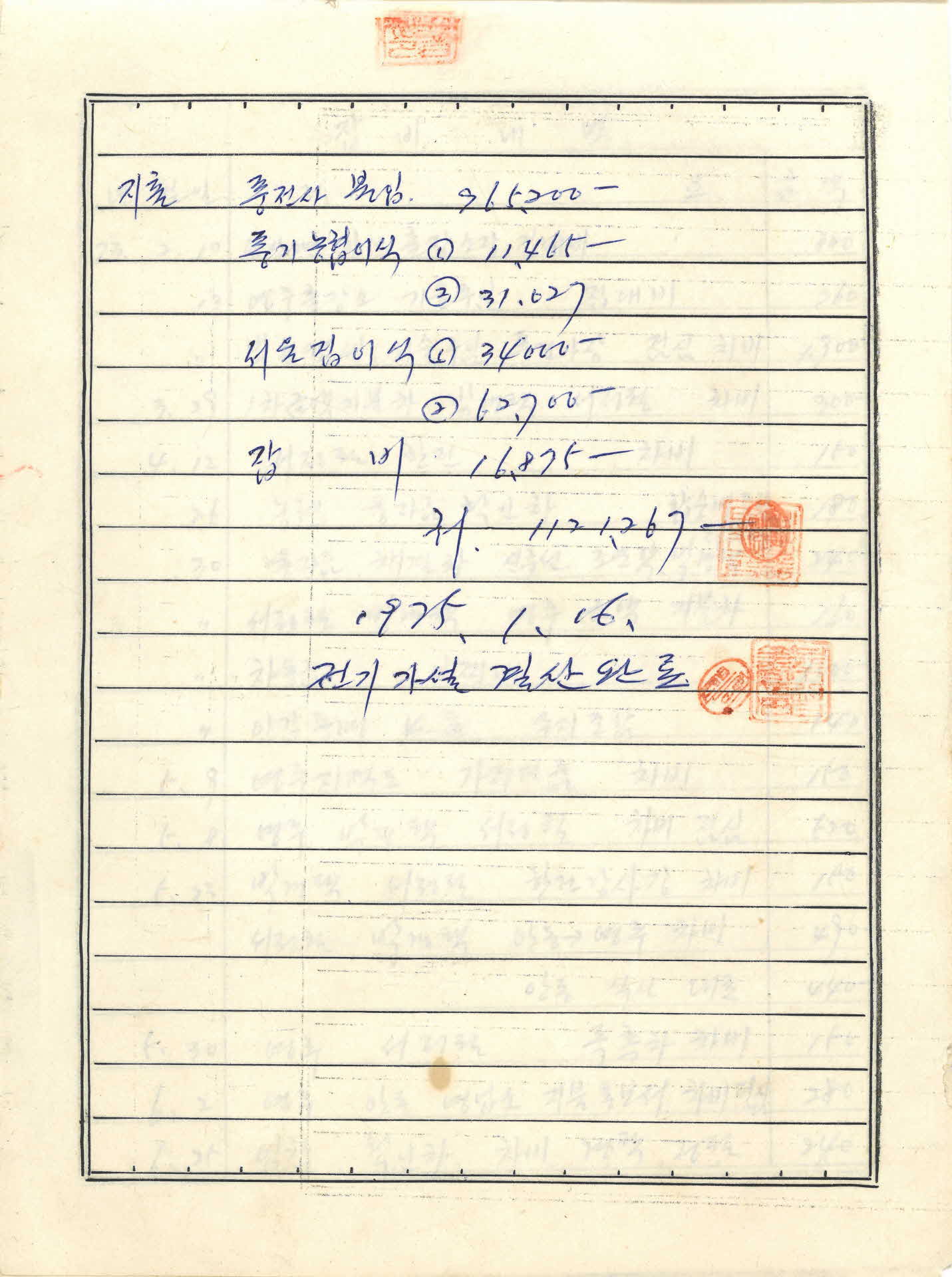 전화자금 인출 내역부