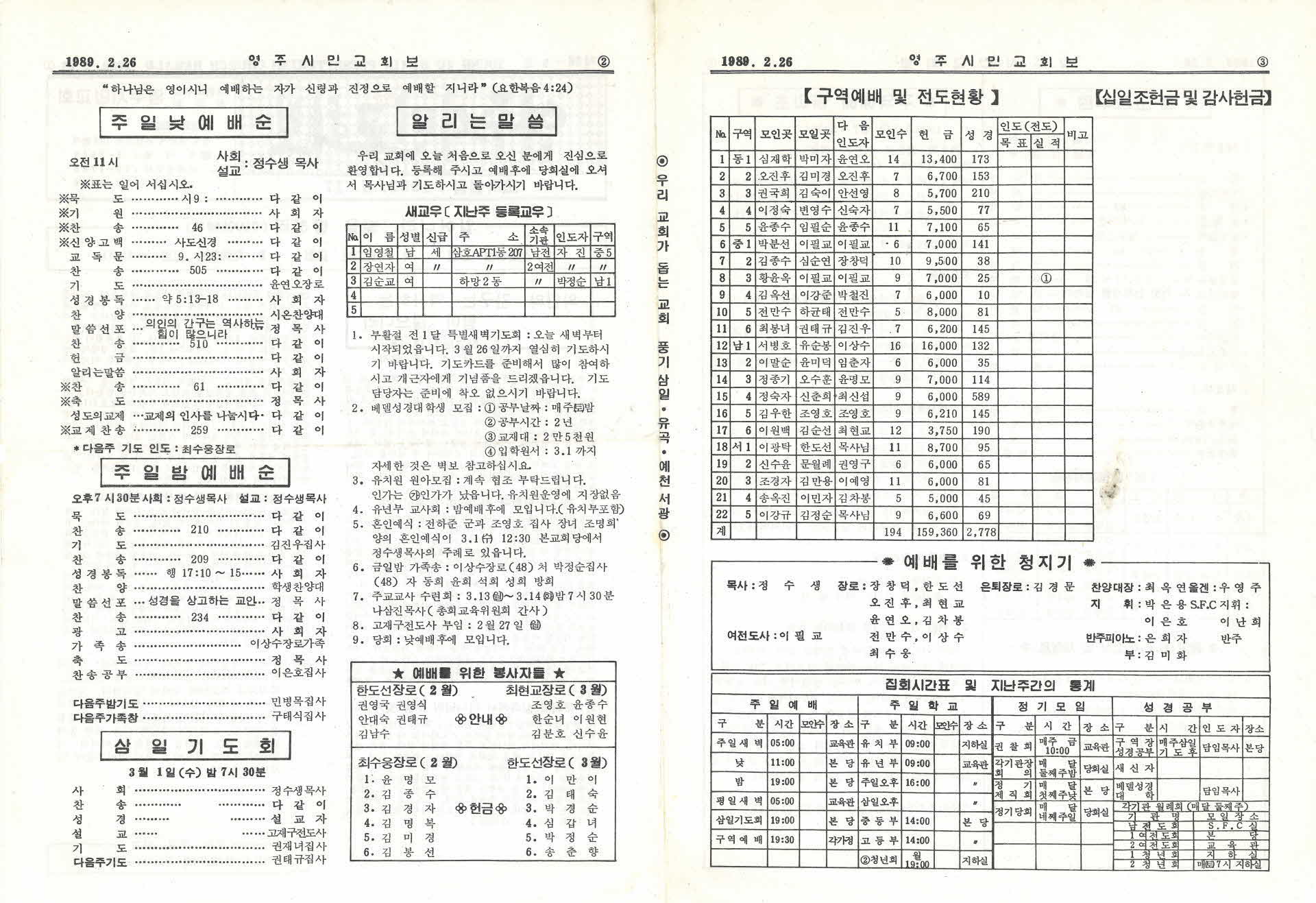영주시민교회보
