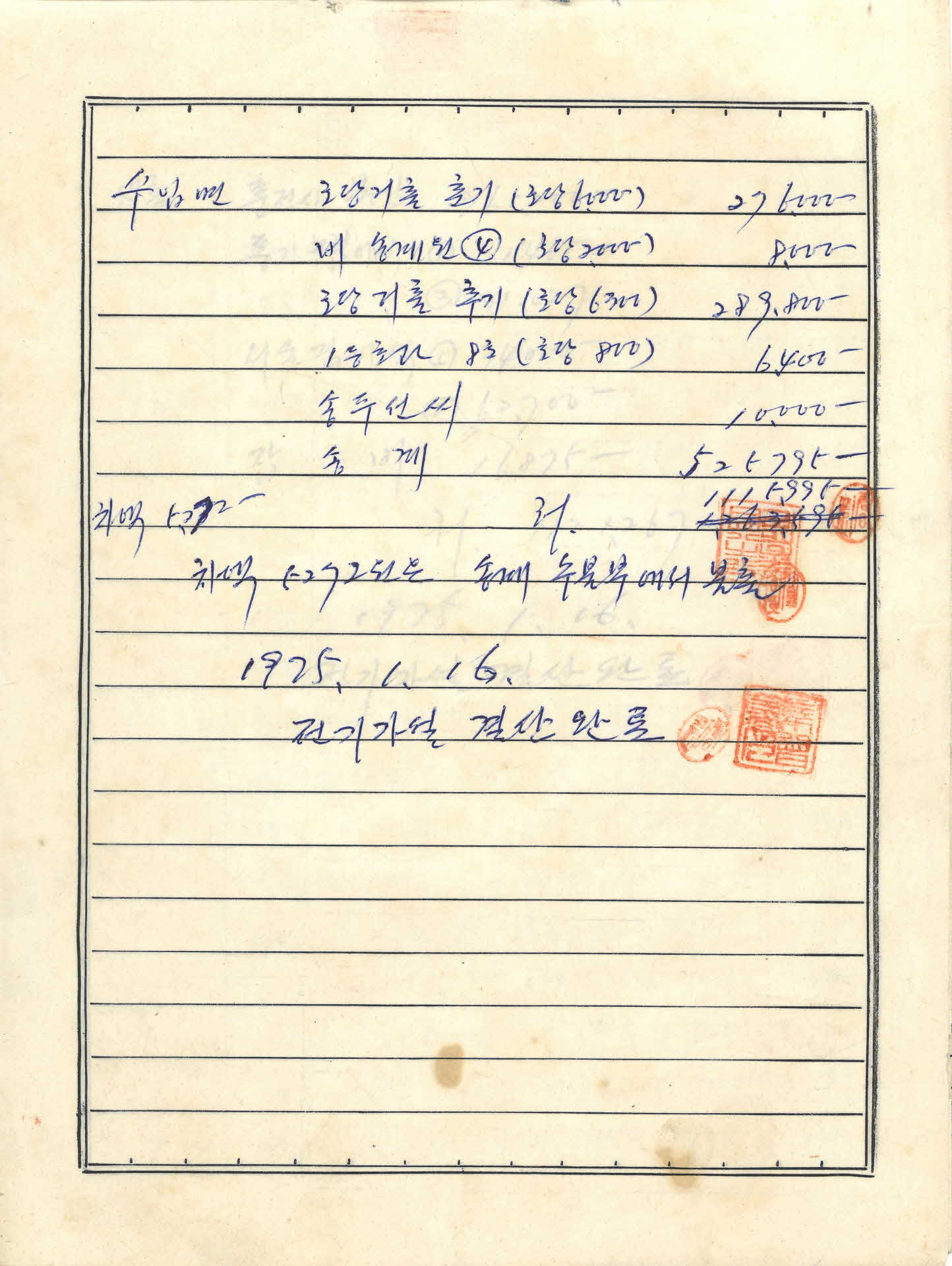 전화자금 인출 내역부